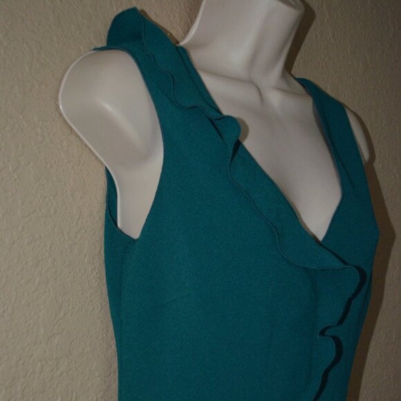 Sz 6 Magid Bernard Green Ruffle Sleeveless Dress - Picture 3 of 7
